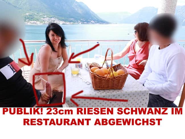 Azione pubblica nel ristorante di Alexandra-Wett! Il cazzo di 23 cm è il mio dessert!