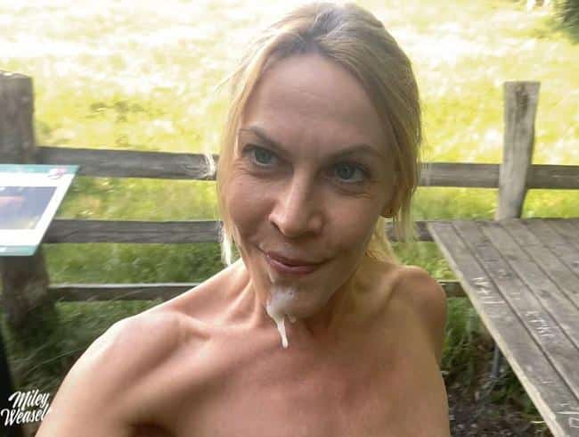 Miley-Weasel: I got caught having outdoor fun and fucked in the ass!