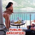 Public Urlaubsfick mit Alexandra-Wett: Analsex auf der Hotelterrasse!