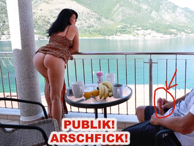 Public holiday fuck with Alexandra Wett: Anal sex on the hotel terrace!
