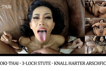 Sexo anal duro con la yegua de 3 agujeros Noki-Thai