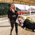 3-hole mare Mia-Adler gets fucked by 2 cocks at the train station!