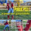 Public Piss von Lara-CumKitten! Natursekt Flut in Jeans und Gummistiefel