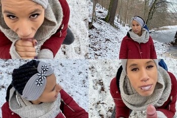 LenaMorino: Mi primera mamada en la nieve ;)