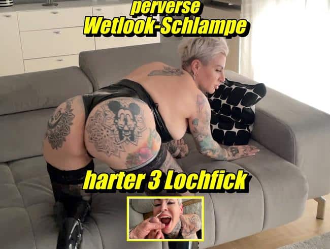 Perverse 3-hole fuck with the tattoo girl Cat-Coxx