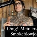 Mein erster Smoking Blowjob + Cumshot @ stifflersmoom