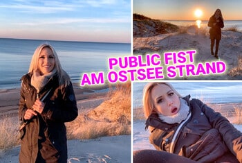 Public fisting on the Baltic Sea beach with Lisa-Sophie
