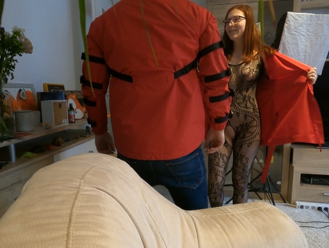 FinaFoxy - Postman gets to fuck an ass for the 1st time!