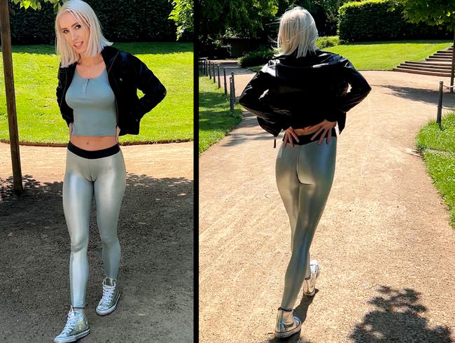 Hard public fuck in leggings with CandyXS