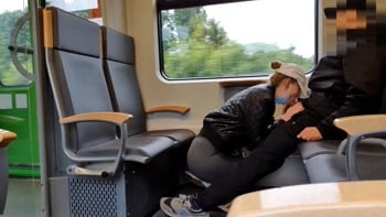 Scandal! Blowjob in the middle of the train! (Lisa Sack]