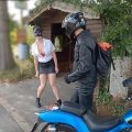 Wet Wonder - OMG!!! Motorcyclist recognizes me at Public Piss and wants to take part.