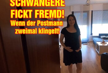 Foreign fuck with EMMA SECRET! Pregnant bangs the postman!