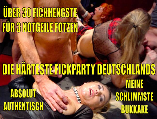 Daynia - GERMANY'S hardest MASS FICKPARTY | Over 30 fuckers + 3 horny pussies - MASS BUKKAKE!!!