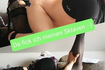 Strap-on fuck with sperm cascade! 1. Ass fuck for my slave