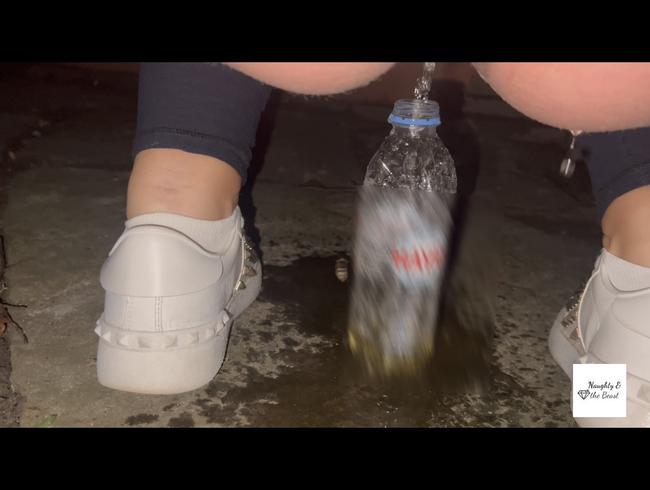 NaughtyAndTheBeast - Too bold? Bottle piss in the city park