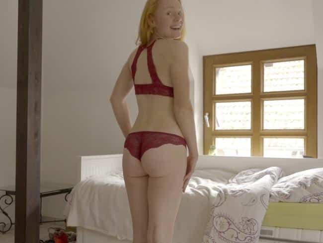 Red-haired Gingercat-Phine finally in her underwear