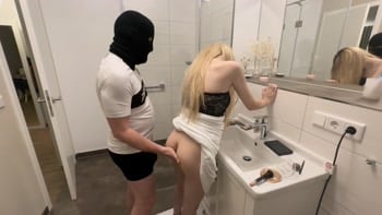 Doggy fuck in the bathroom with Laura World