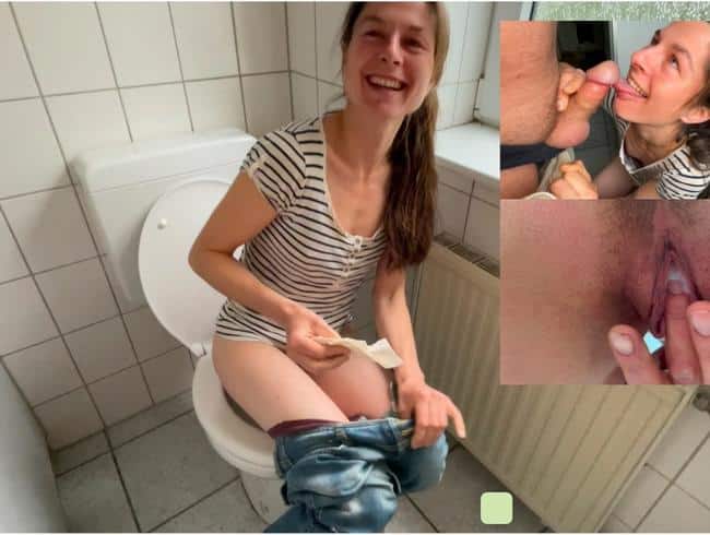 [of course riding] He catches me on the toilet and fucks me
