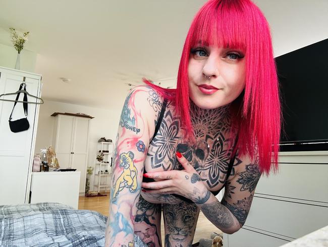 Hot tattoo girl shows off her underwear for the first time (jordyjay)