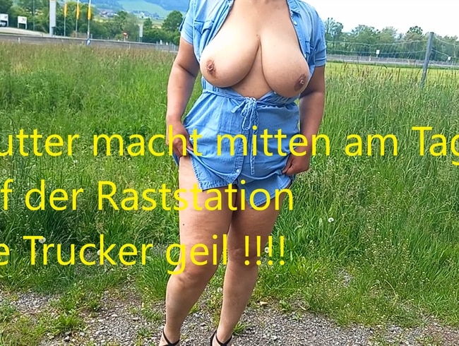 Incomprehensible! Milf strips naked at the rest stop @ milf-paar66