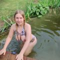 Lively fuck at the lake with Maja-Meer! Squirt & Creampie