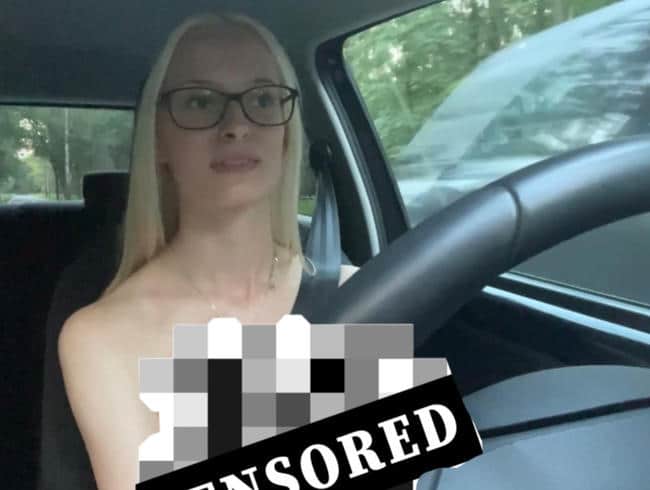 Is that going too far? sweetpompom drives a car naked