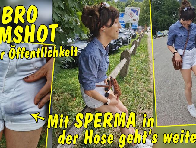 TV-Helena-Kimberly - Cumshot mit Vibro-Stab in der Öffentlichkeit! Mit Sperma in der Hose durch Touri-Massen !!