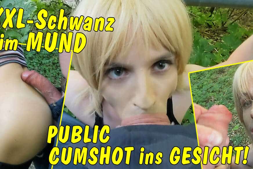 TV_Helena_Kimberly - XXL-Schwanz im Mund! Krasser Deepthroat und Public Cumshot ins Gesicht!