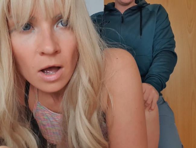 blonde-teen-girl - Facial from the neighbor... he cums on my face